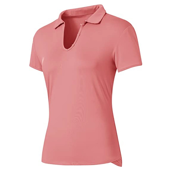 Custom Logo Womens V Neck Tennis Shirts Golf Polo Shirts Short Sleeve Active Workout Shirts Upf 50+ Running Tops