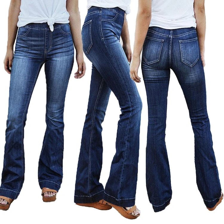 Factory Made Womens Jeans High Waist Jeans Slim Ladies Female Wash Denim Bottom Jkt-265