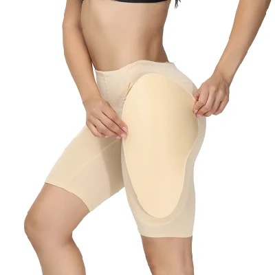 Nuevos pantalones de cintura alta para levantar el vientre, glúteos falsos, botón de fila lateral, glúteos regordetes, entrepierna regordeta, moldeador de cuerpo, calzoncillos bóxer para mujer